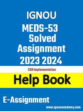 IGNOU MEDS-53 Solved Assignment 2023 2024